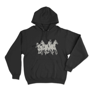 Horses Silhouette Unisex Hoodie Black