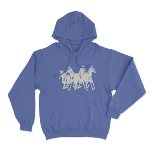 Horses Silhouette Unisex Hoodie Blue