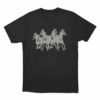 Horses Silhouette Unisex T Shirt Black