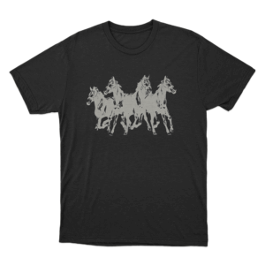 Horses Silhouette Unisex T Shirt Black