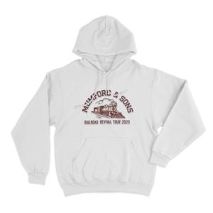 Mumford Sons Railroad Revival Tour 2025 Unisex Hoodie White