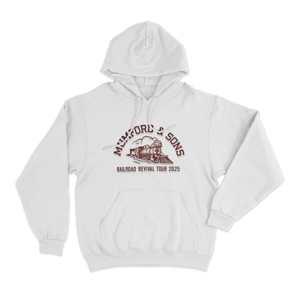 Mumford & Sons Railroad Revival Tour 2025 Unisex Hoodie White Mumford Sons Railroad Revival Tour 2025 Unisex Hoodie White