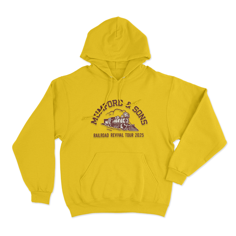 Mumford & Sons Railroad Revival Tour 2025 Unisex Hoodie Yellow Mumford Sons Railroad Revival Tour 2025 Unisex Hoodie Yellow