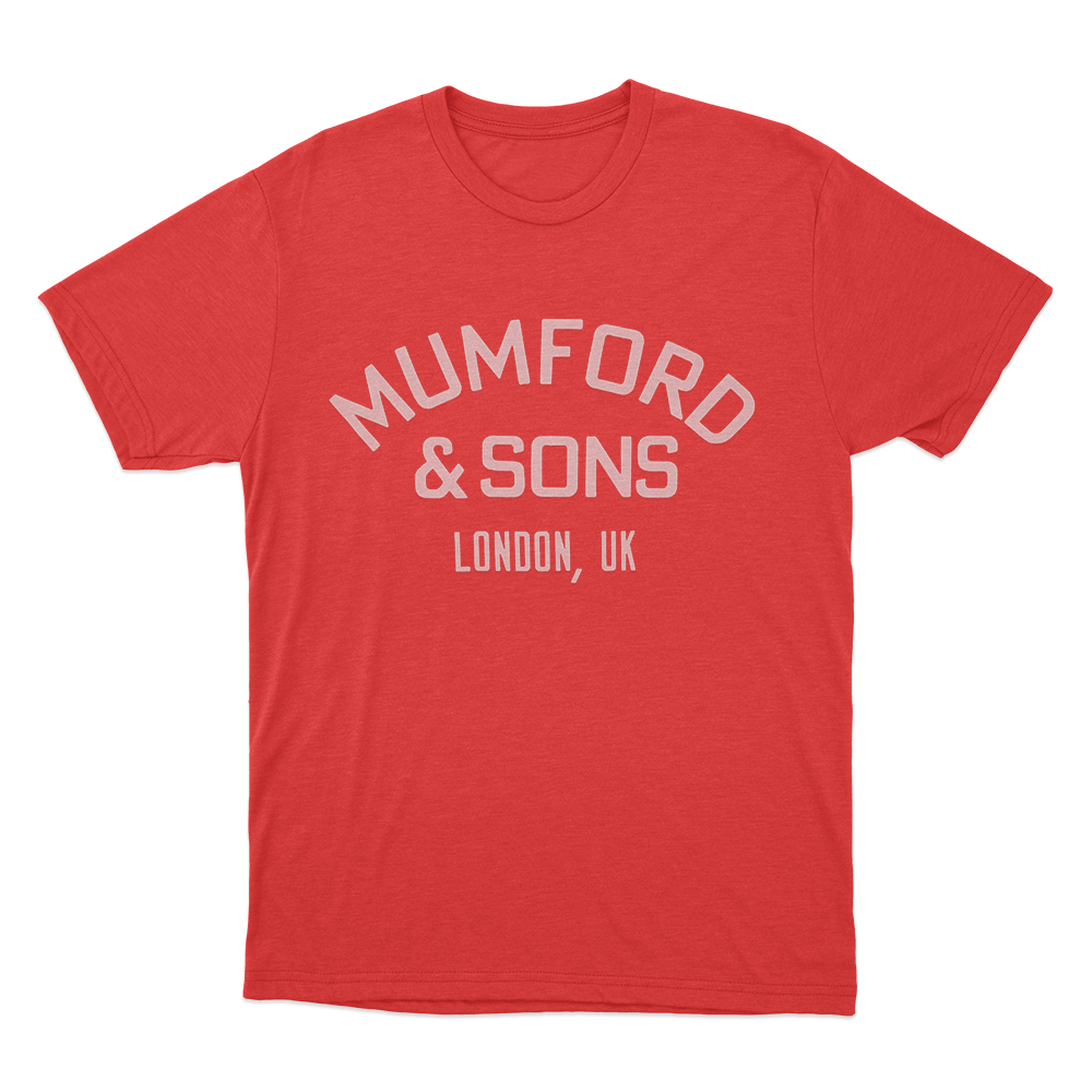 Mumford & Sons Vintage Logo Unisex T Shirt Red Mumford Sons Vintage Logo Unisex T Shirt Red