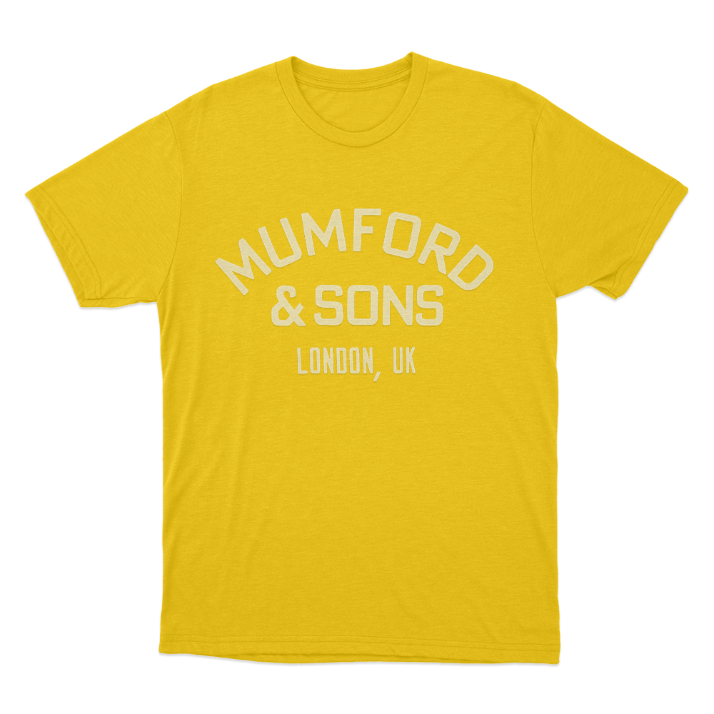 Mumford & Sons Vintage Logo Unisex T Shirt Yellow Mumford Sons Vintage Logo Unisex T Shirt Yellow