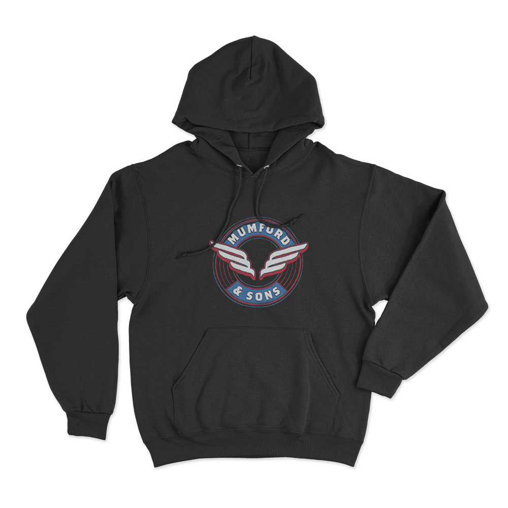 Wing Emblem Print Unisex Hoodie Black Wing Emblem Print Unisex Hoodie Black 1