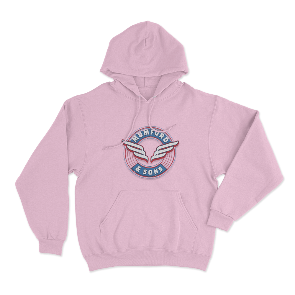 Wing Emblem Print Unisex Hoodie Pink Wing Emblem Print Unisex Hoodie Pink 1