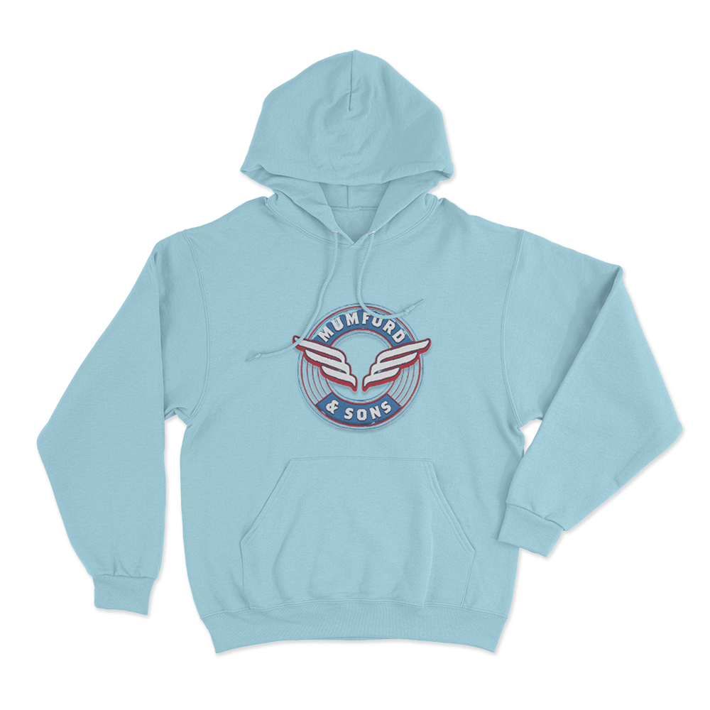 Wing Emblem Print Unisex Hoodie Sky Blue Wing Emblem Print Unisex Hoodie Sky Blue 1