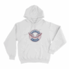 Wing Emblem Print Unisex Hoodie White 1